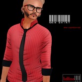 ::TATTOART:: Mesh Men Shirt Stripe Red