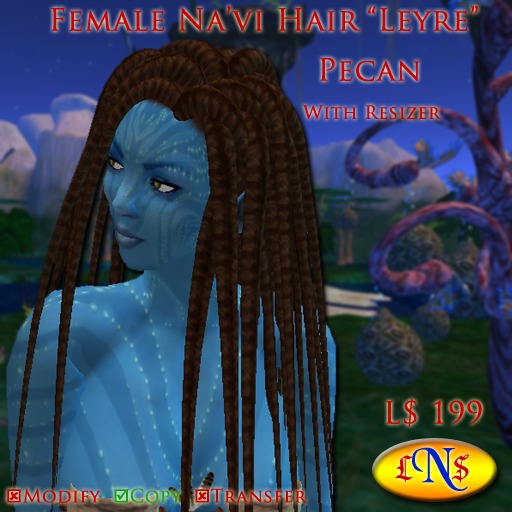 LNS Leyre Female Na'vi Hair - Pecan