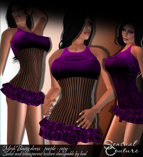 Mesh busty dress *purple * 