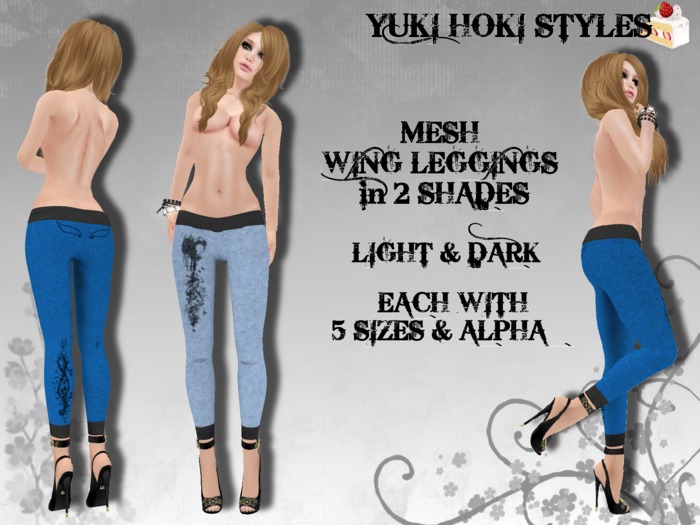 YHS Wing Mesh Leggings  Blue