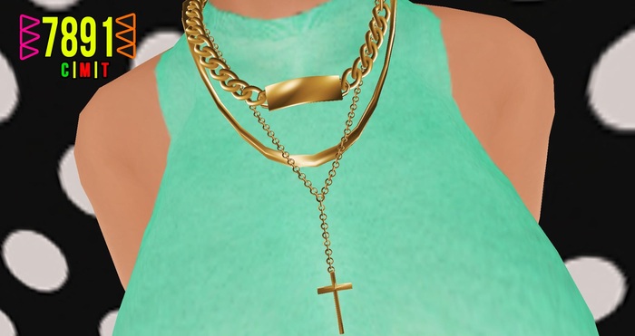 [7891.] Arial Necklace - Gold (W\Resize)