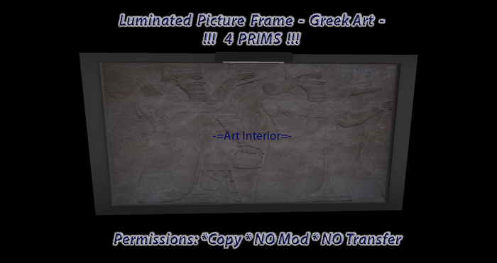 LOW PRIMS REALISTIC DESIGN-=Art Interior=- Luminated Picture Frame - Greek Art Boxed