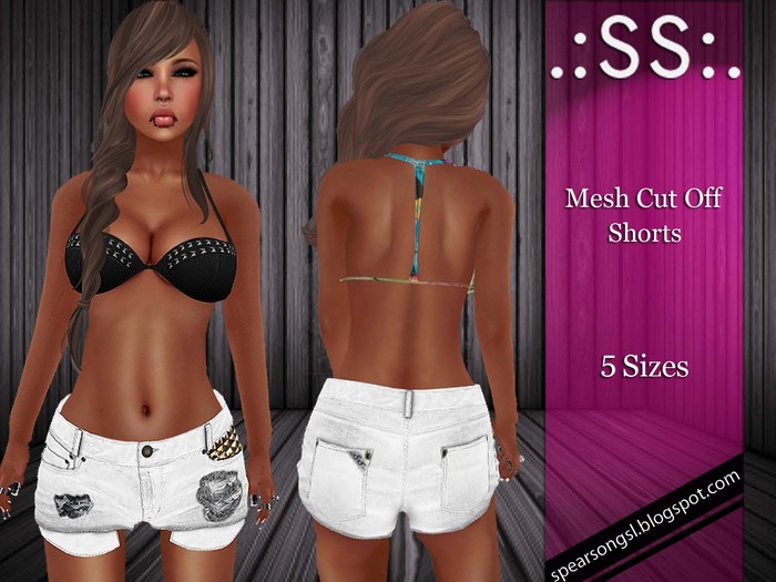 .:SS:. White Womens Cut Off Shorts 