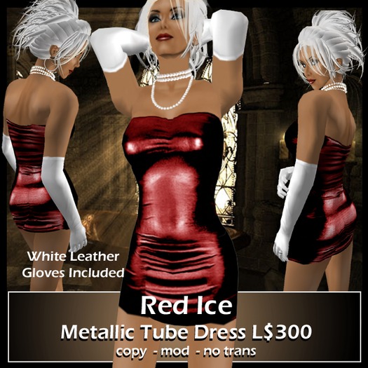 XTC Red Ice Metallic Tube Dress