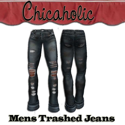 Chicaholic Mens Trashed Jeans with Cuffs