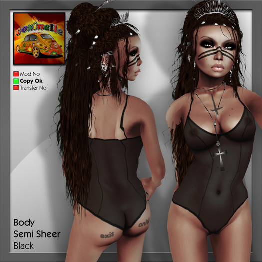 Coxi - Black - Body semi sheer