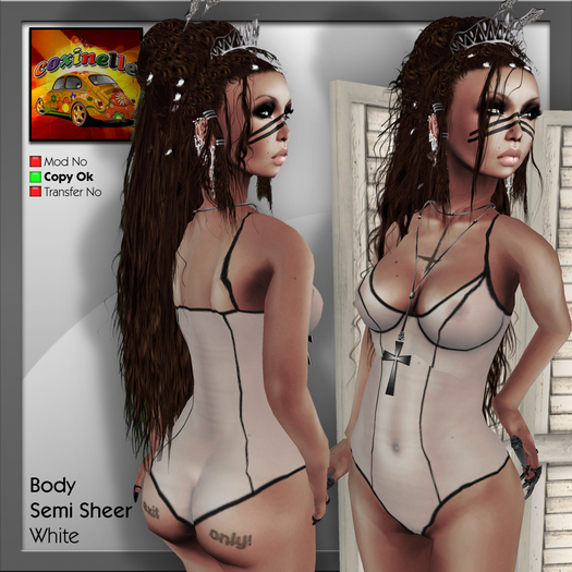 Coxi - white - Body semi sheer