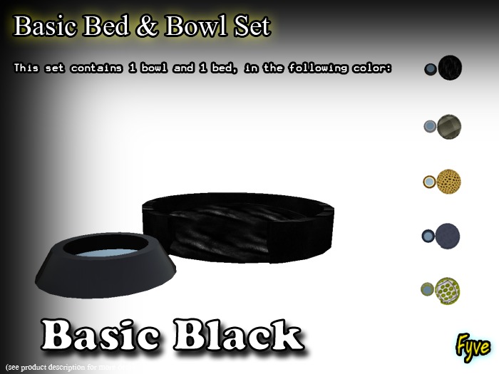 Bed & Bowl Set "Basic Black"