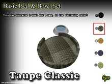 Bed & Bowl Set "Taupe Classic"