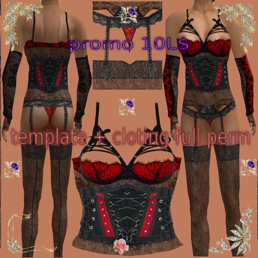 ensemble ghotic noir rouge dentelle