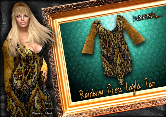 [A] Rainbow Mesh Dress Layla Tan