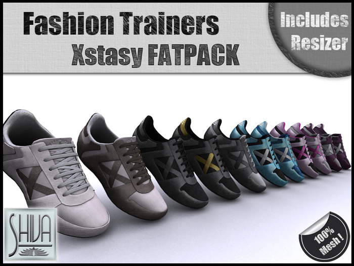 Shiva Xstasy Trainers - White / Grey Boxed