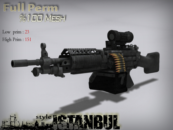 M249 Machine Gun 2 - Creator Kit ( Full Perm - %100 Mesh High Quality )