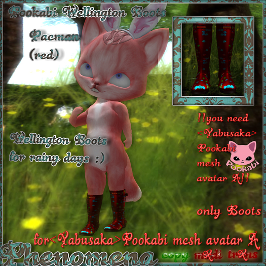 Wellington Boots Pacman (red)  Pookabi