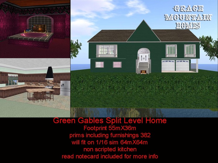 3GD's Green Gables Split Level Home (boxed rez faux)