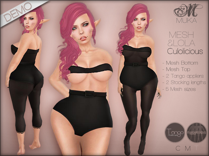 *MUKA* Culolicious Black DEMO (MESH)