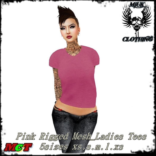 MIUK - Pink   Mesh_Ladies Tees