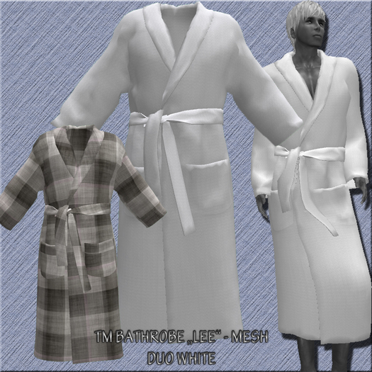 TM BATHROBE "LEE" DUO WHITE