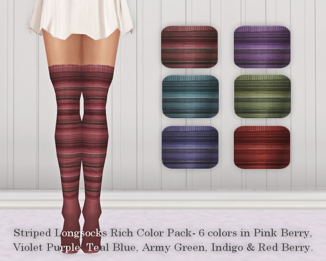 Crazy Daisy Striped Longsocks- Rich Color Pack