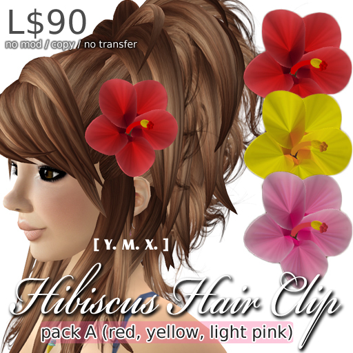 [Y.M.X.] hibiscus hair clip PACK A