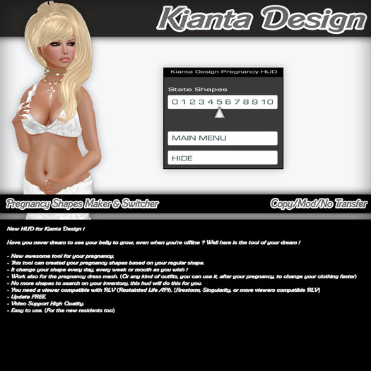 Kianta Design - Pregnancy Shapes Maker & Switcher [Wear Me]