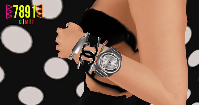 [7891.]- Uptown Watch Set - Black&Silver (W\Resize)