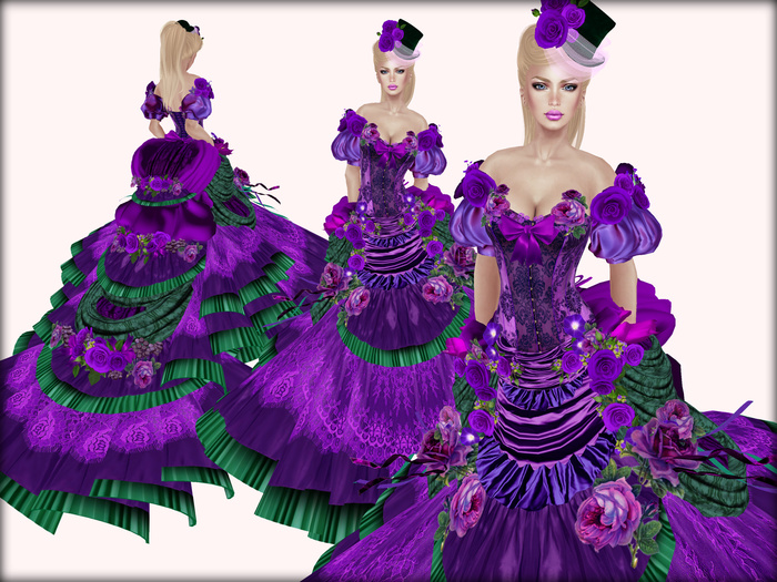 Boudoir -Victorian Ball Gown-Antique Poison