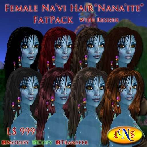 LNS Nana'ite Female Na'vi Hair - FatPack