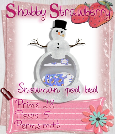 .:SS:. Snowman pod bed [boxed]
