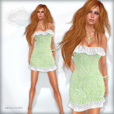 *Lurve* Calli Mesh Cocktail Dress - Leaf