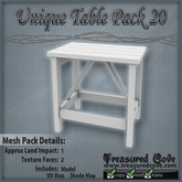 -TC- Unique Table Pack 20 Mesh 50% Discount!!