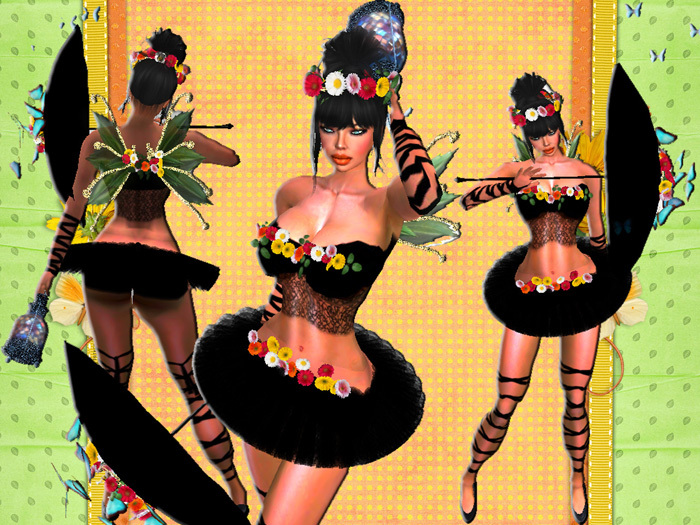 "SELVA DESINGS COSTUMES" BLACK FAIRY BALLERINA