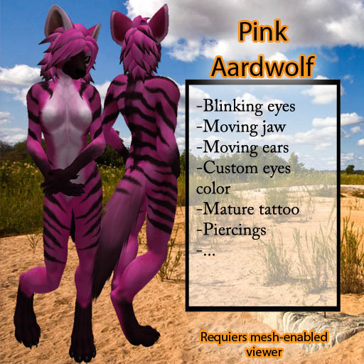 Furry Aardwolf - Pink