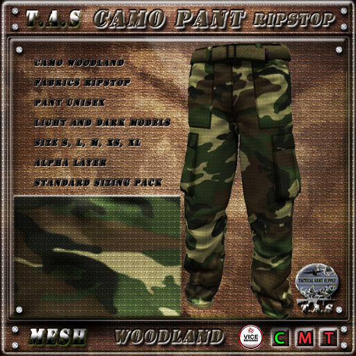  TAS CAMO PANTS WOODLAND RIPSTOP