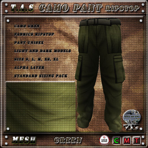 TAS PANTS GREEN RIPSTOP