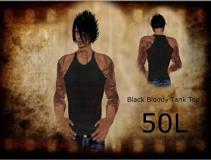 Mens Black Bloody Tank Top