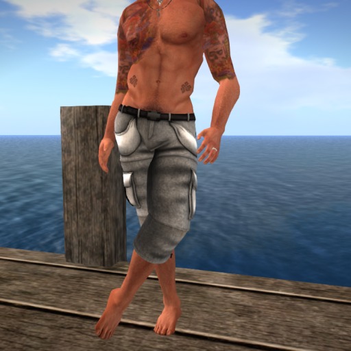 White Mesh Cargo Capris