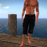 Skull Mesh Cargo Capris