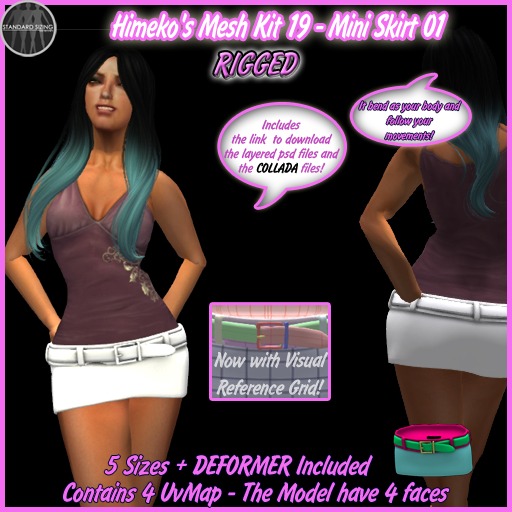 [FULL PERMS]Himeko's Mesh Kit 19 - Mini Skirt 01