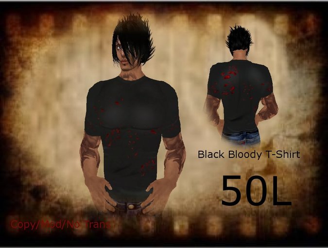 Mens Black Bloody T-Shirt