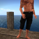Black Mesh Cargo Capris
