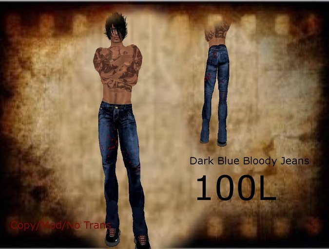 Mens Dark Blue Bloody Jeans