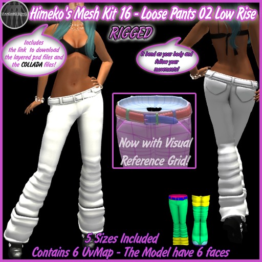 [FULL PERMS]Himeko's Mesh Kit 16 - Loose Pants 02 Low Rise