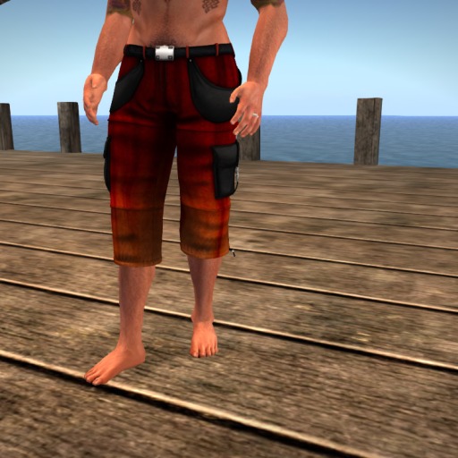 Flamed Mesh Cargo Capris