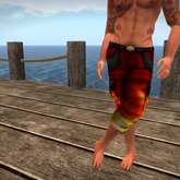 Flames Mesh Cargo Capris