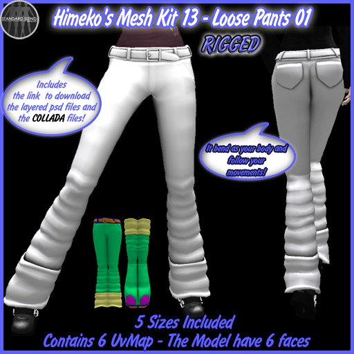 [FULL PERMS]Himeko's Mesh Kit 13 - Loose Pants 01