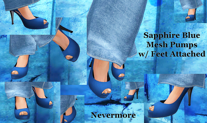 Nevermore ** Mesh Sapphire Pump Blue Box