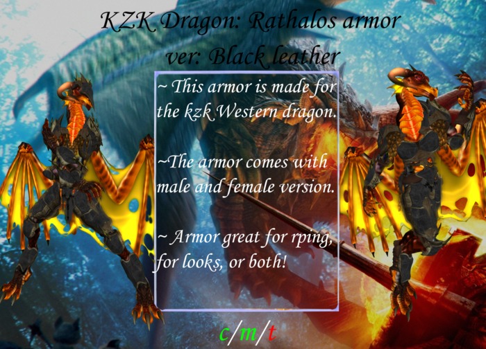 Western Dragon Rathalos: Black leather