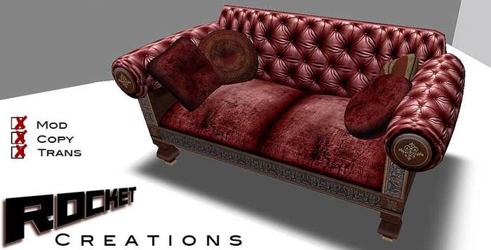 Rocket Creations Chesterfield Sofa Red
