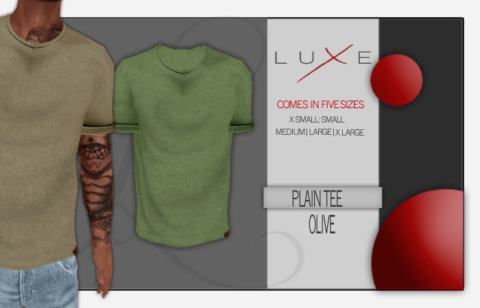 -LUXE- Plain Tee - Olive